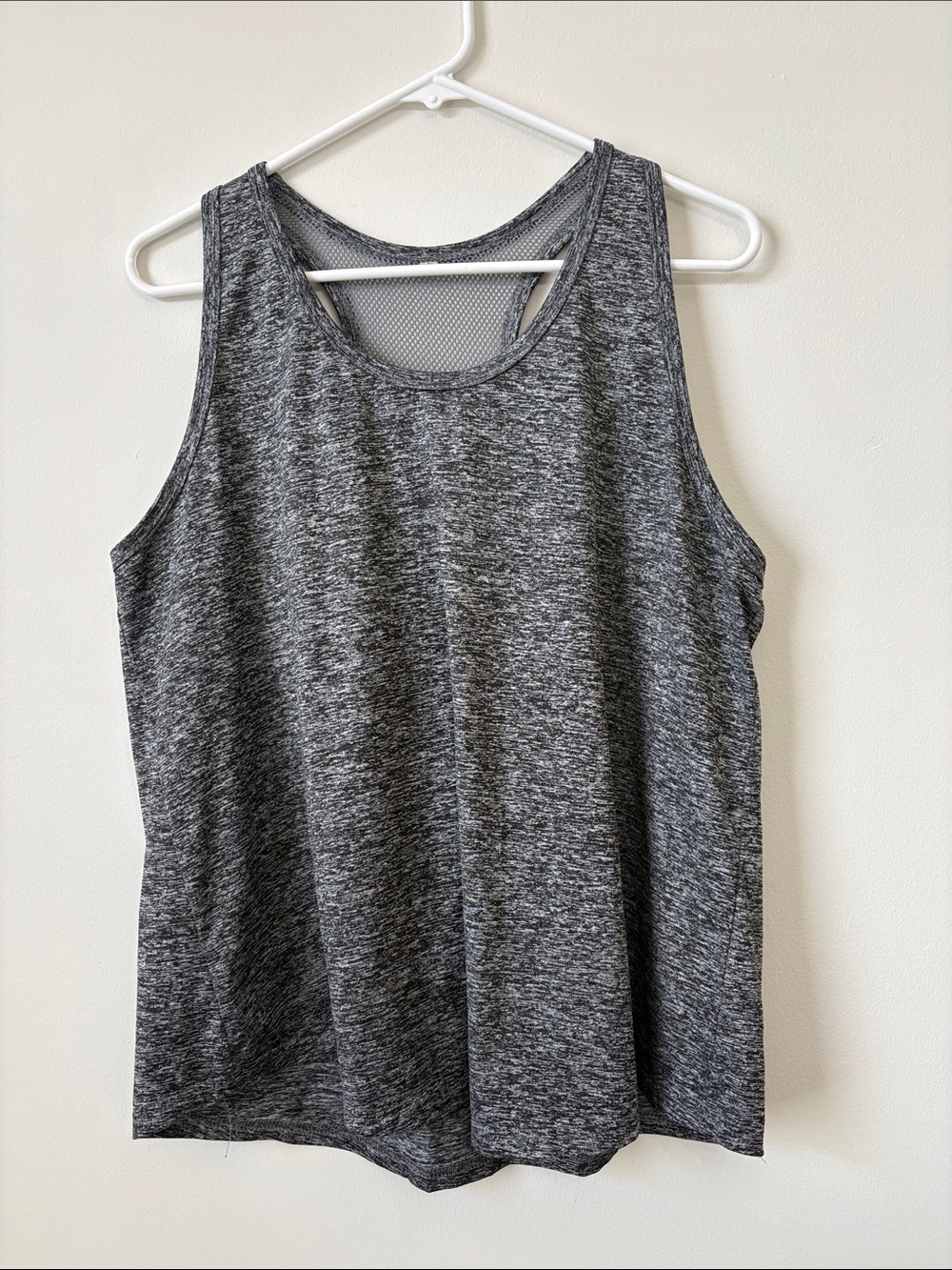 Active USA Charcoal Heather Mesh-Back Tank Top